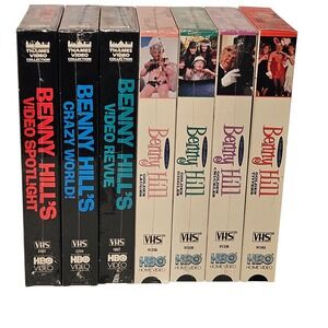 NWT Benny Hill VHS Tape Lot of 7 Comedy Golden Laughter Series Sealed (6 new)